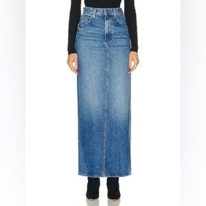 NWT MOTHER SNACKS! The‎ Candy Stick Skirt maxi denim size 27